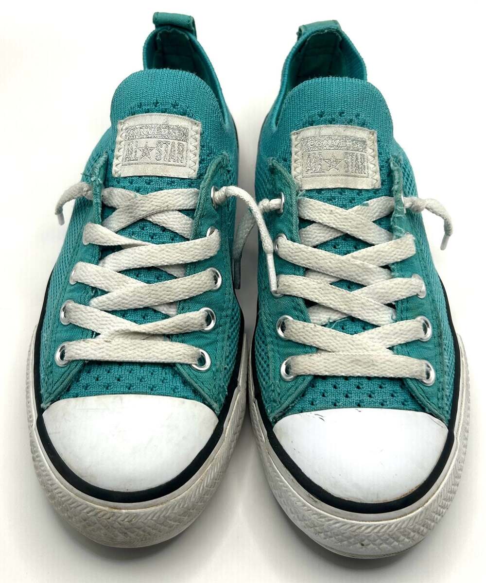 Converse Chuck Taylor All Star Ocean Drip Teal Knit Slip-On Junior Sneakers US 2